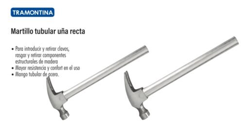 Martillo tubular uña recta