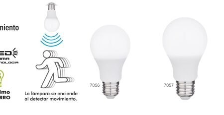 Lámpara foco led con sensor de luz y movimiento