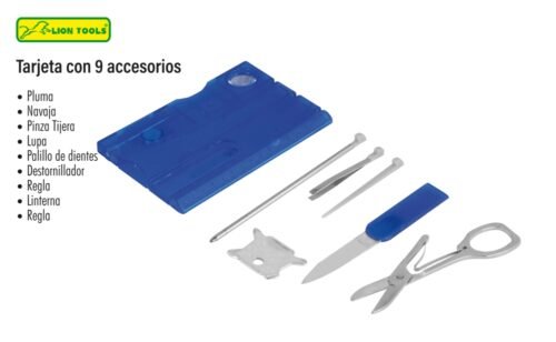 Tarjeta con 9 accesorios