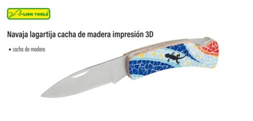 Navaja lagartija cacha de madera impresión 3d