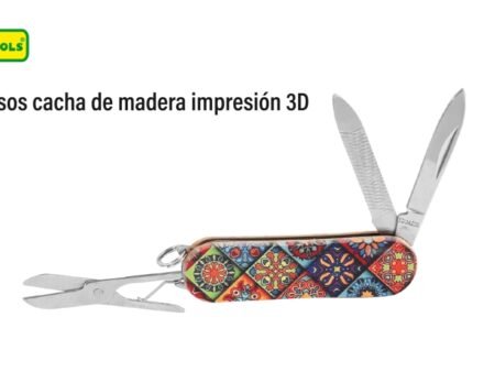 Navaja de 3 usos cacha de madera impresion 3d