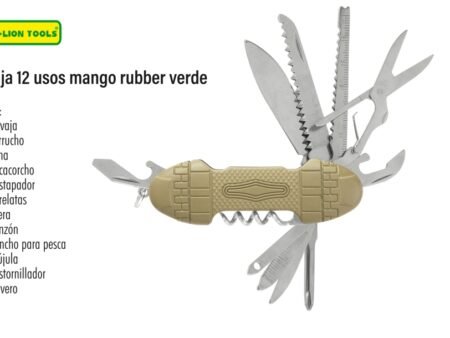 Navaja 12 usos mango rubber verde
