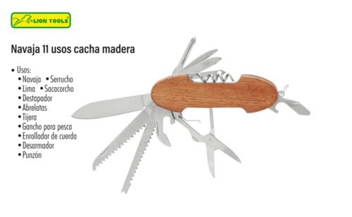 Navaja 11 usos cacha de madera