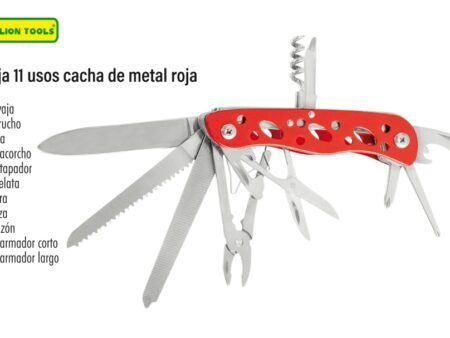 Navaja 11 usos cacha de metal roja