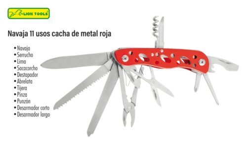 Navaja 11 usos cacha de metal roja