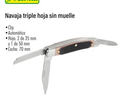 Navaja triple hoja sin muelle