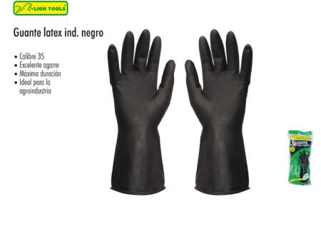 Guante latex industrial negro