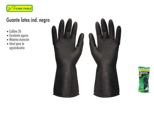 Guante latex industrial negro
