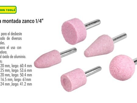 Piedra montada zanco 1/4"
