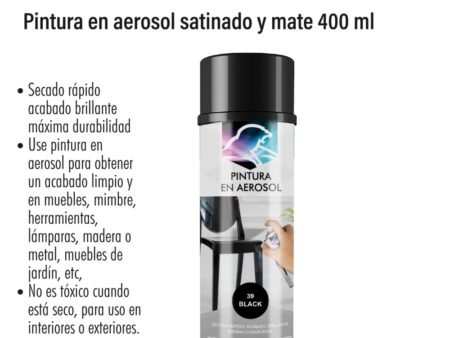 Pintura en aerosol satinado y mate 400 ml lion tools