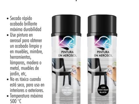 Pintura en aerosol alta temperatura 400 ml lion tools