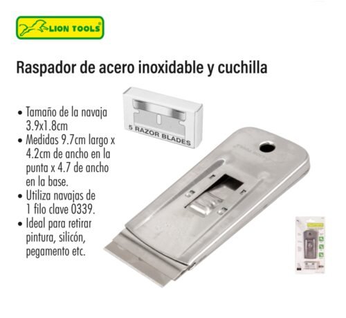 Raspador de acero inoxidable y cuchilla