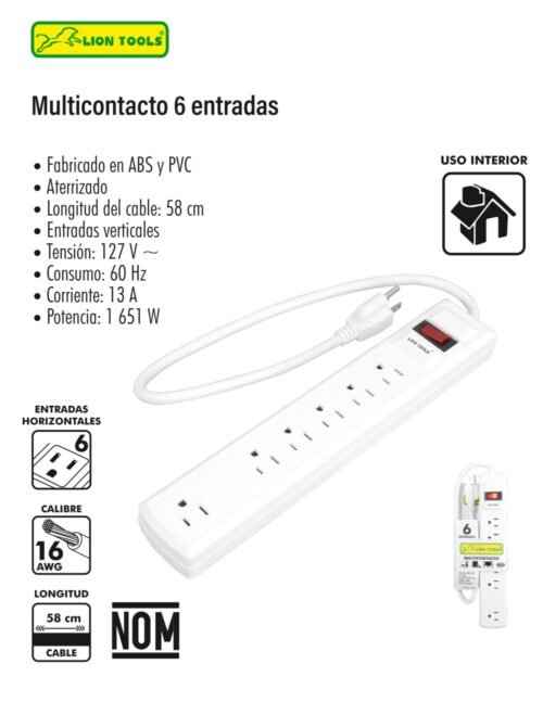 Multicontacto 6 entradas