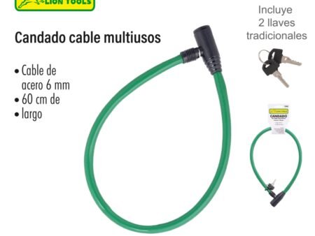 Candado cable multiusos 60 cm