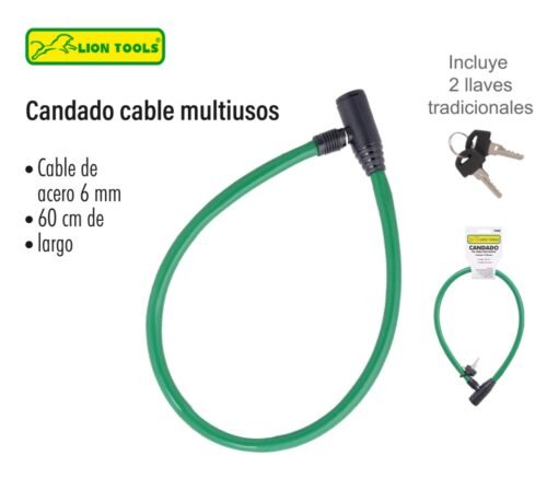 Candado cable multiusos 60 cm