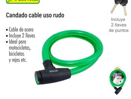 Candado cable uso rudo 1.20 m x 20 mm