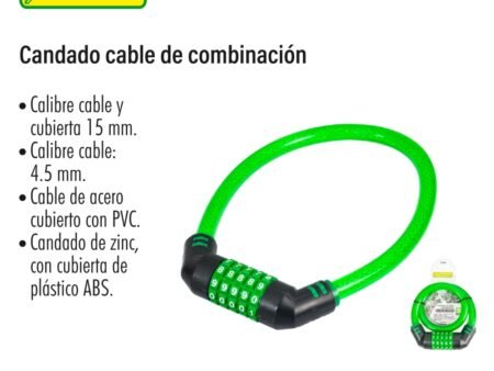 Candado cable de combinación 5 dígitos
