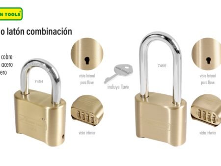 Candado latón combinación con llave
