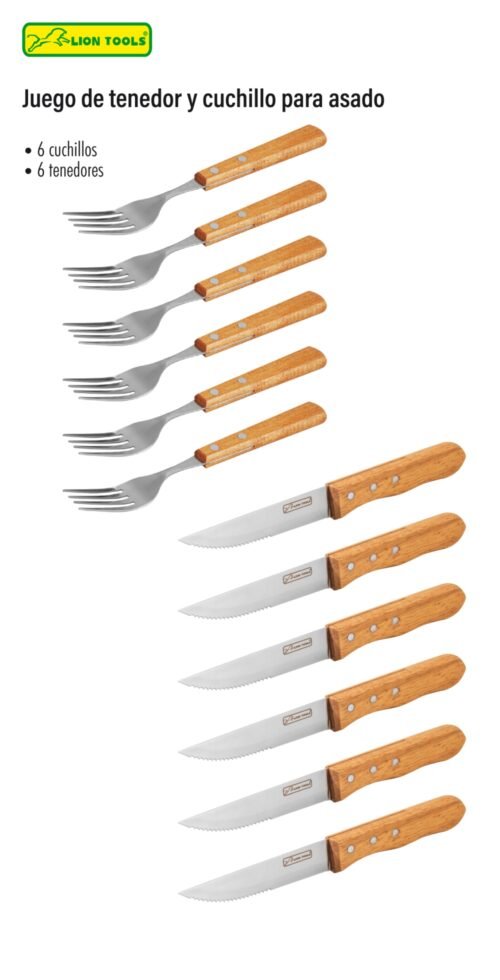 Juego de tenedor y cuchillo para asado