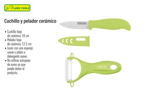 Cuchillo y pelador de plástico