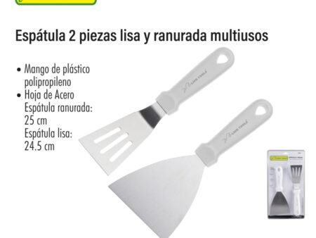 Espátula 2 piezas lisa y ranurada multiusos