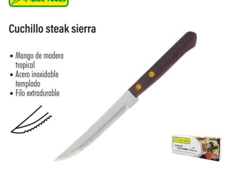 Cuchillo steak sierra de madera 4"