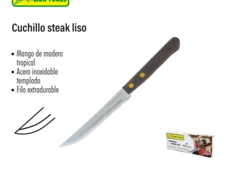 Cuchillo steak liso mango madera 4"