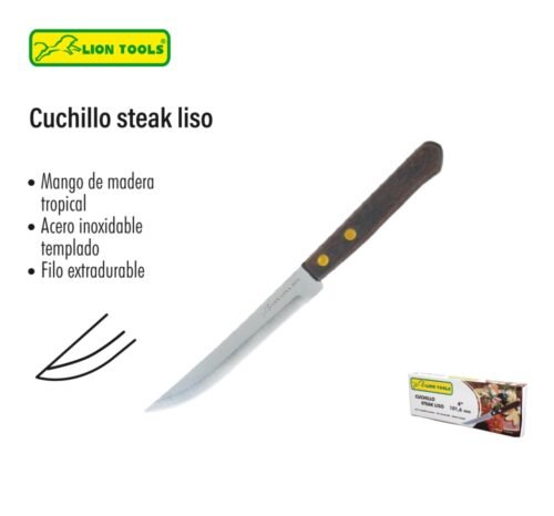 Cuchillo steak liso mango madera 4"