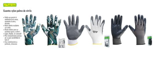Guantes nylon palma de nitrilo