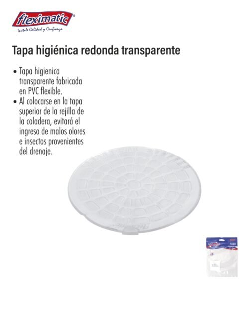Tapa higiénica redonda transparente