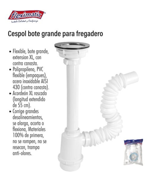 Cespol bote grande para fregadero