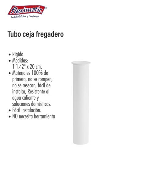 Tubo ceja fregadero