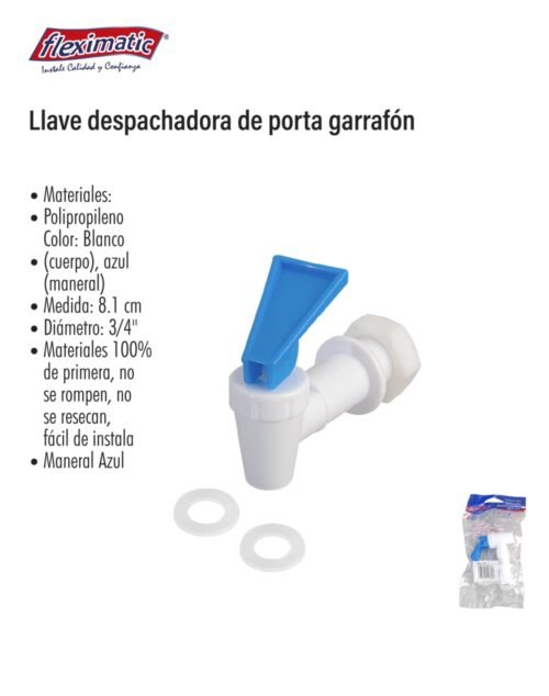 Llave despachadora de porta garrafón