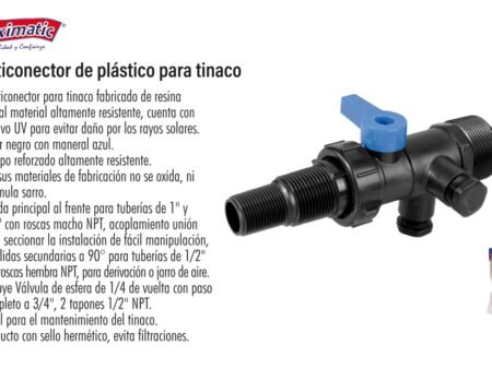 Multiconector de plástico para tinaco