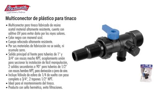 Multiconector de plástico para tinaco