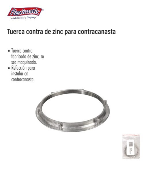 Tuerca contra de zinc para contracanasta