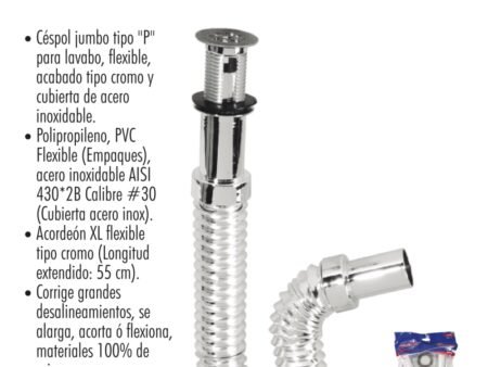 Cespol tipo "p" lavabo