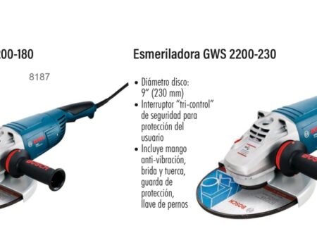 Esmeriladoras gws 2200-180 y gws 2200-230