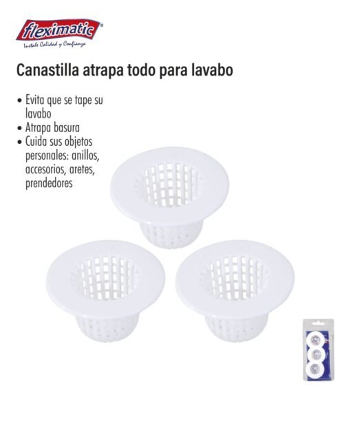 Canastilla atrapa todo para lavabo