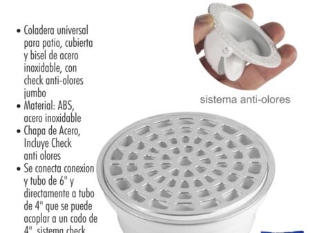 Coladera universal para patio redonda