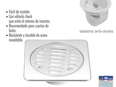 Coladera cuadrada instala fácil