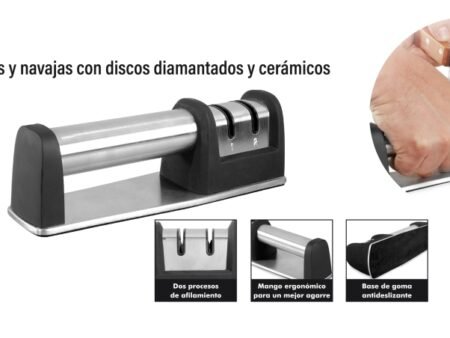 Afilador de cuchillos y navajas con discos diamantados y cerámicos