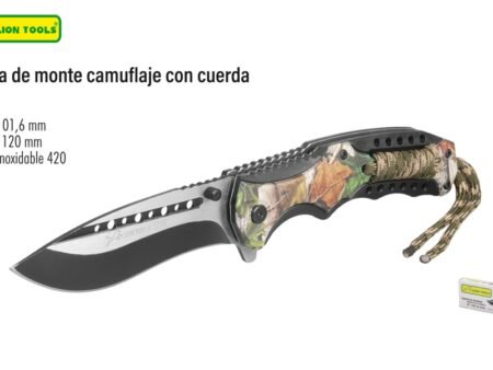 Navaja de monte camuflaje con cuerda
