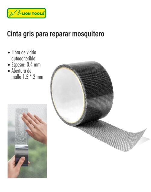 Cinta gris para reparar mosquitero