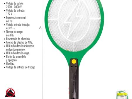 Raqueta mata mosquitos recargable
