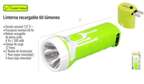 Linterna recargable 60 lúmenes