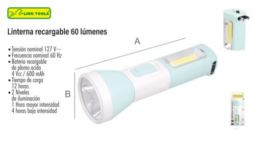 Linterna recargable 60 lúmenes