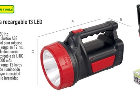 Linterna recargable 13 led