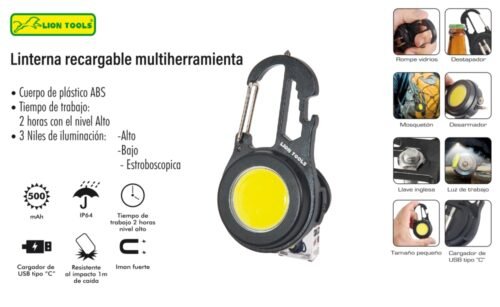 Linterna recargable multiherramienta