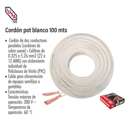 Cordón pot blanco 100 m